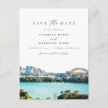 Waterverf Sydney Australië Skyline Bestemming