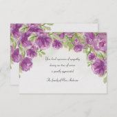 Waterverf Sympathie Hartelijk dank Bedankkaart (Voorkant / Achterkant)