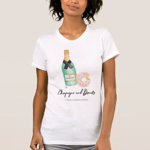 Waterverf T Champagne en Donuts T-shirt
