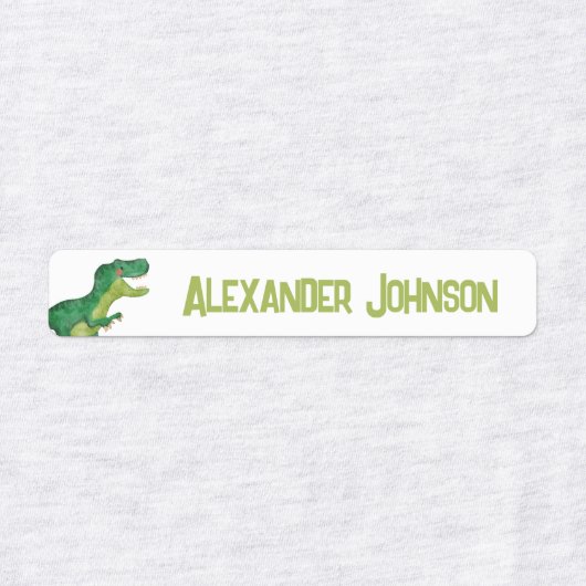 Waterverf T-rex Dinosaurus met Aangepaste Kinder N Labels (Design 1)