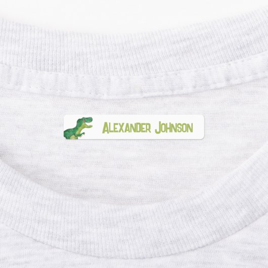 Waterverf T-rex Dinosaurus met Aangepaste Kinder N Labels (Aangebracht)