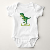 Waterverf T-rex Dinosaurus met Aangepaste Kinder N Romper (Voorkant)