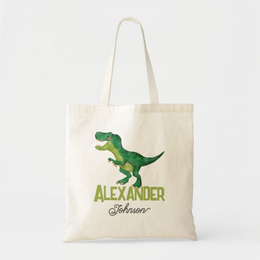 Waterverf T-rex Dinosaurus met Aangepaste Kinder N Tote Bag (Voorkant)
