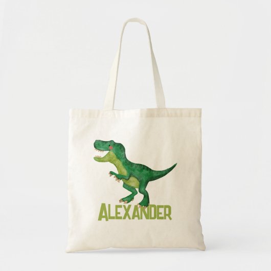 Waterverf T-rex Dinosaurus met Aangepaste Kinder N Tote Bag (Voorkant)