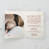 Waterverf T-Rex en baby, eerste Moederdag Kaart (Binnen)