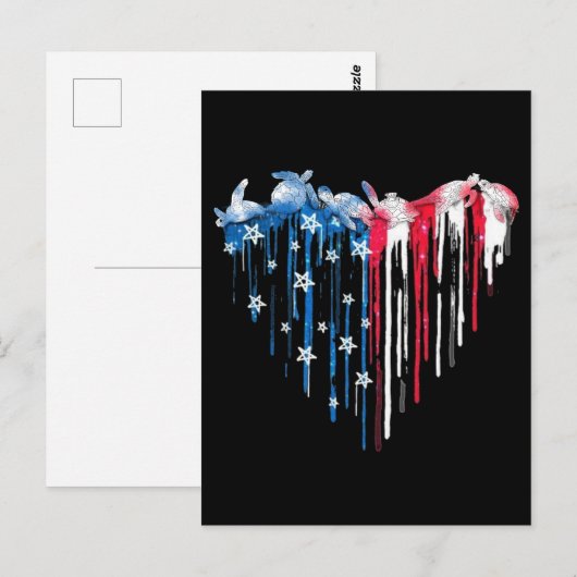 Waterverf T-Shirt Cute Animal Heart Briefkaart (Voorkant / Achterkant)