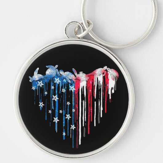 Waterverf T-Shirt Cute Animal Heart Sleutelhanger (Voorkant)