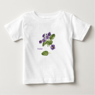waterverf T-shirt met Paarse paarse bloem