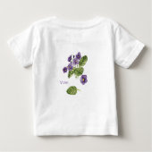 waterverf T-shirt met Paarse paarse bloem (Achterkant)