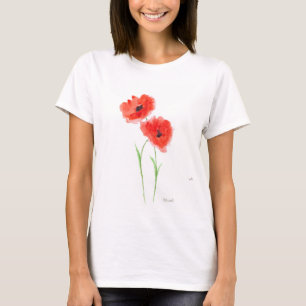 Waterverf T-Shirt van papaver