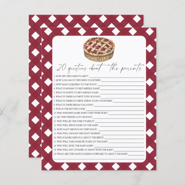 Waterverf taart - 20 vragen over de ouders (Voorkant / Achterkant)