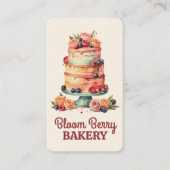  Waterverf taart Elegant bloemontwerp Visitekaartje (Voorkant)