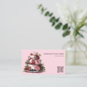 Waterverf taart Elegante professionele banketbakke Visitekaartje (Staand voorkant)