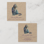 Waterverf Tabby Kat Square Visitekaartje (Voorkant / Achterkant)