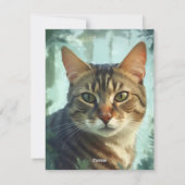 Waterverf Tabby Kattenportret Feestdagenkaart (Achterkant)