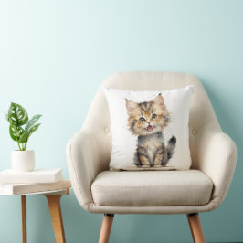 Waterverf Tabby Kitten Kussen