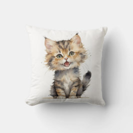 Waterverf Tabby Kitten Kussen