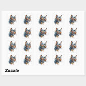 Waterverf tabby vierkante sticker (Vel)