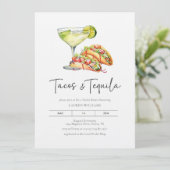 Waterverf Tacos & Tequila Vrijgezellenfeest Kaart (Staand voorkant)