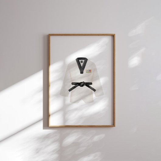 Waterverf  Taekwondo dobok poster