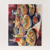 Waterverf tafel van Mexicaans eten Legpuzzel (Verticaal)