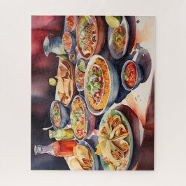 Waterverf tafel van Mexicaans eten Legpuzzel