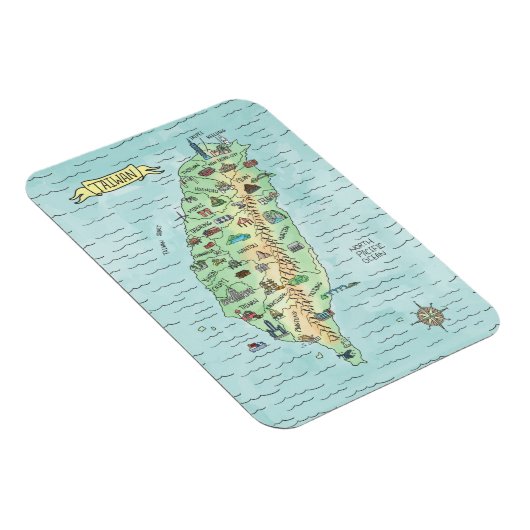 Waterverf Taiwan Map Magnet Magneet (Rechterzijde)