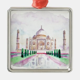 Waterverf Taj Mahal Metalen Ornament