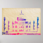 WATERVERF TAJ MAHAL POSTER (Voorkant)