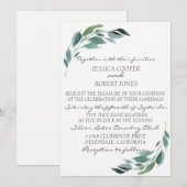 Waterverf tak bruiloft uitnodiging (Voorkant / Achterkant)