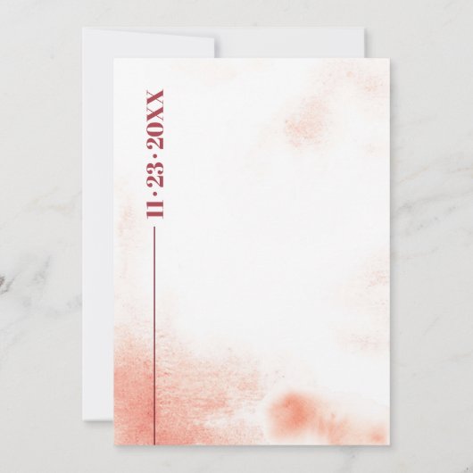 Waterverf tak en maan Japandi bruiloft Kaart (Achterkant)