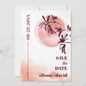 Waterverf tak en maan Japandi foto Save The Date (Voorkant)
