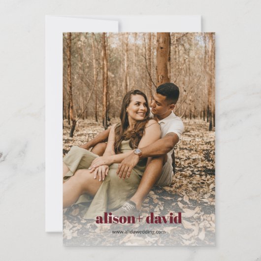 Waterverf tak en maan Japandi foto Save The Date (Achterkant)