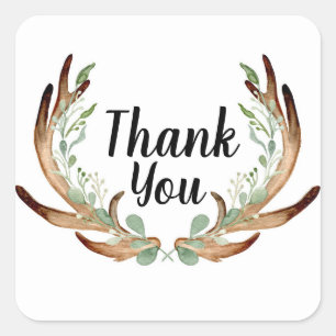 Waterverf Tak en Wingerd Dank je Vierkante Sticker