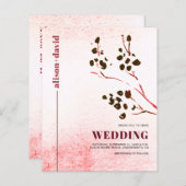 Waterverf, tak Japandi QR code BUDGET bruiloft (Voorkant / Achterkant)