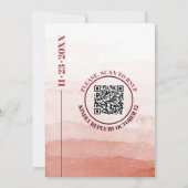 Waterverf tak QR code Japandi bruiloft Kaart (Achterkant)