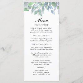 Waterverf takken bladeren Bruiloft Menu Kaart