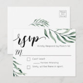 Waterverf takken bruiloft Briefkaart RSVP (Voorkant / Achterkant)