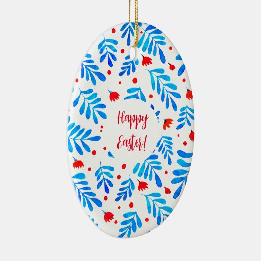 Waterverf takken en bloemen Pasen Keramisch Ornament (Rechts)