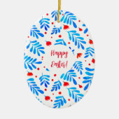 Waterverf takken en bloemen Pasen Keramisch Ornament (Voorkant)