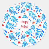 Waterverf takken en bloemen Pasen Sticker (Voorkant)