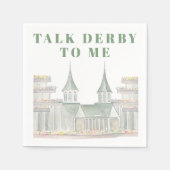 Waterverf Talk Derby to Me Horseracing Building Servet (Voorkant)