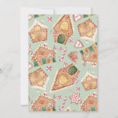 Waterverf Tall Gingerbrood House Holiday Party Kaart (Achterkant)