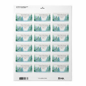 Waterverf Tall Mountain Pines op Lake Address Etiket (Full Sheet)