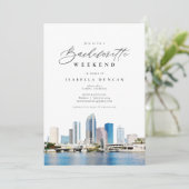 Waterverf Tampa Florida Skyline Ocean Tropical Kaart (Staand voorkant)