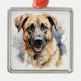 WATERVERF TAN ANATOLIAN SHEPHERD DOG METALEN ORNAMENT