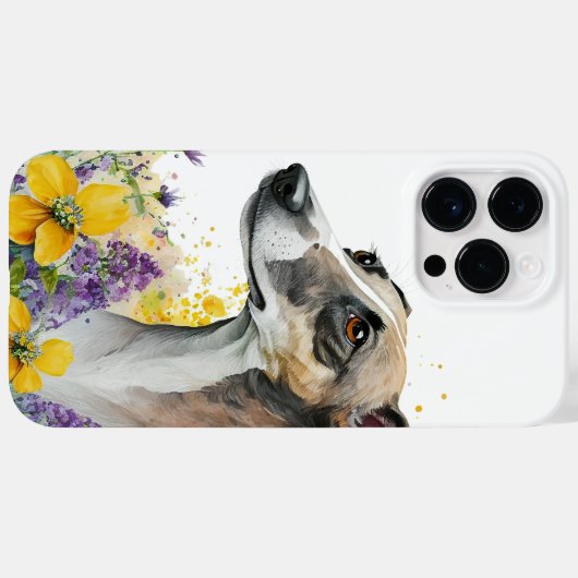 Waterverf TAN WHITE GREYHOUND DOG Case-Mate iPhone Case (Achterkant (horizontaal))