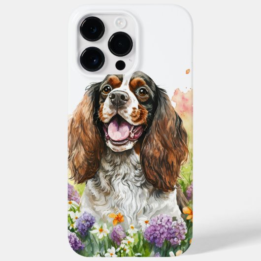 Waterverf TAN WHITE SPRINGER SPANIEL Case-Mate iPhone Case (Achterkant)