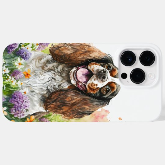 Waterverf TAN WHITE SPRINGER SPANIEL Case-Mate iPhone Case (Achterkant (horizontaal))