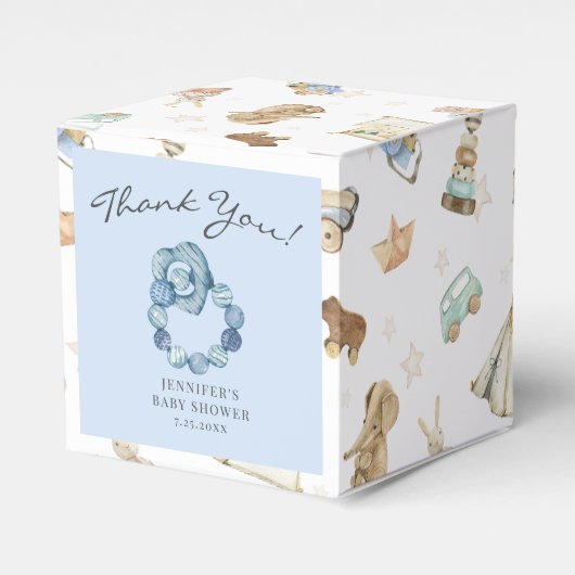  Waterverf Tanddoorbrengende Ring Jongen Baby show Bedankdoosjes (Voorkant Zijde)